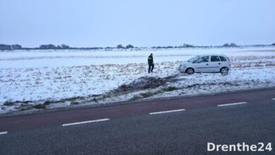 Eenzijdig ongeval door plaatselijke gladheid op kruising Bovensteveenweg en ontsluitingsweg – Drenthe24